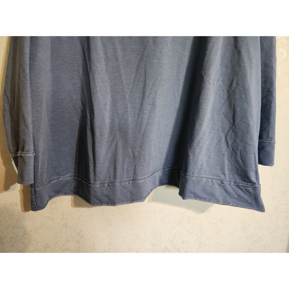 AnyBody Sweatshirt Round Neck Loose Fit Fleece Blue sz 2X - Picture 6 of 8